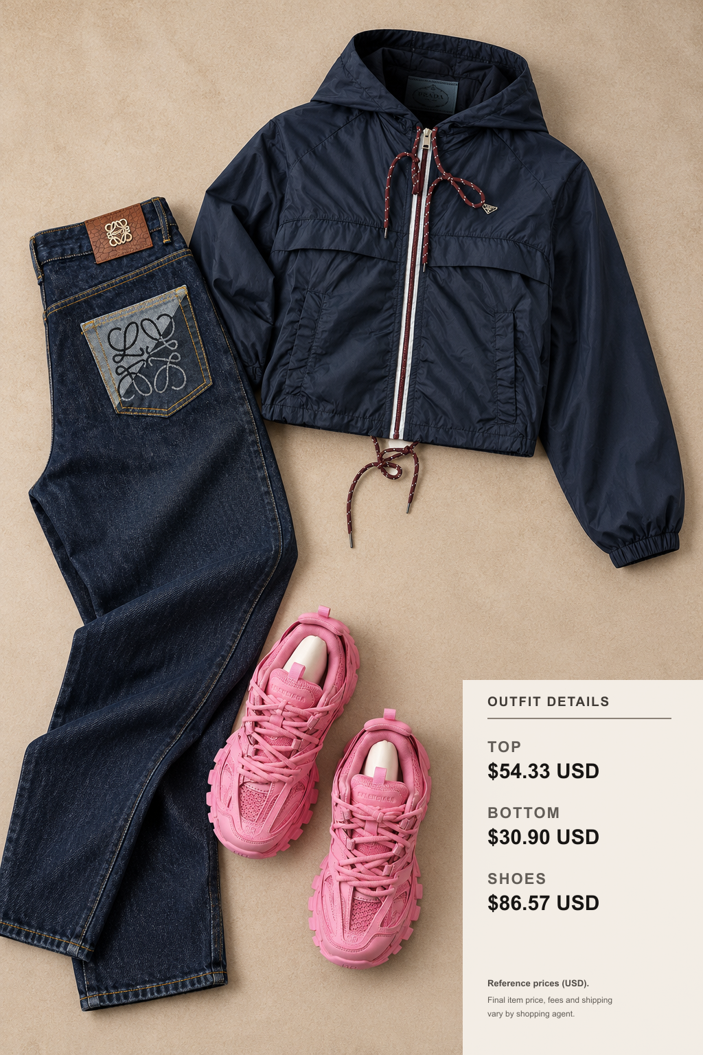 Loewe Jacket: 3 Fall-Winter Looks outfit 2 editorial flat lay for pandabuy