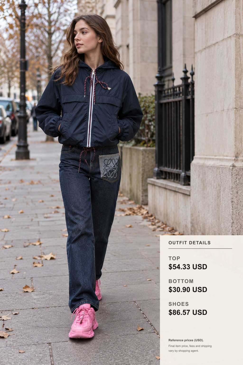 Loewe Jacket: 3 Fall-Winter Looks outfit 2 full-body street style for pandabuy