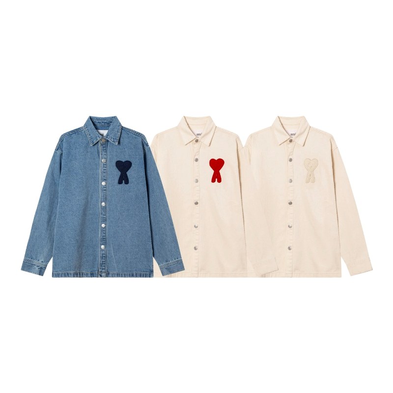 Ami Paris Heart-Embroidered Denim Shirt Review: Cotton Denim at $47.01