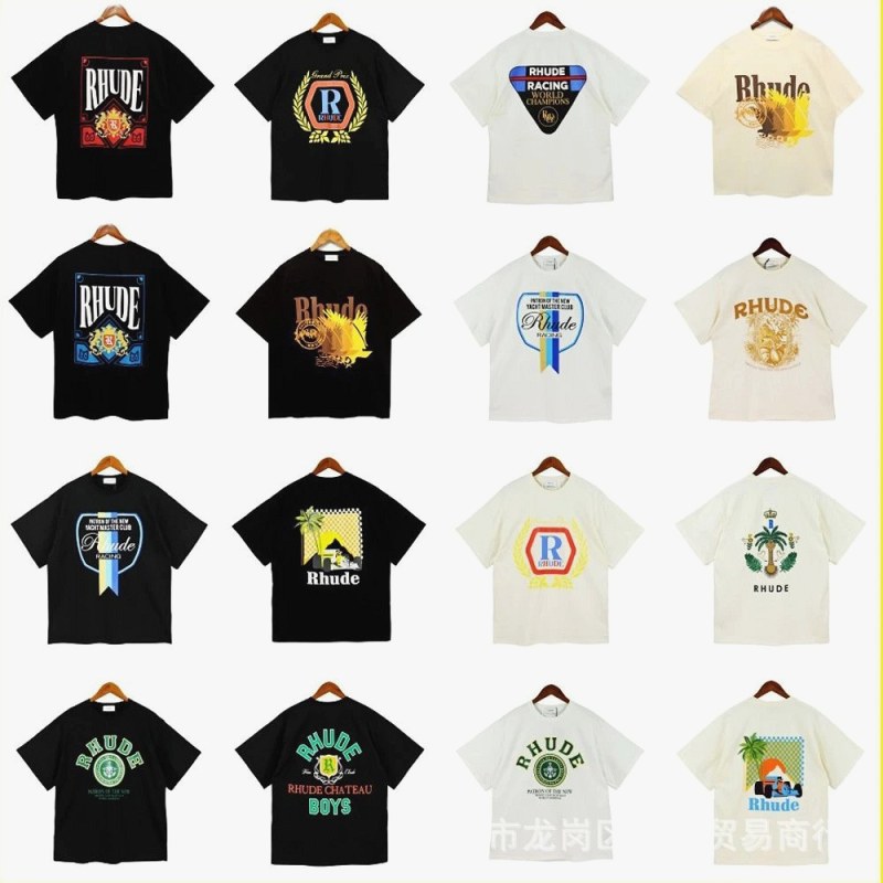 Rhude Trendy T-Shirts with Various Printed Designs Review: 240g Cotton, Boxy Fit Tested